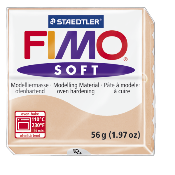 Пластика "Fimo soft", брус 56гр. Телесный