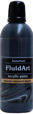 Краска декоративная, жидкий акрил Fluid Art "KolerPark" 80 мл., черный КР.301