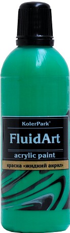 Краска декоративная, жидкий акрил Fluid Art "KolerPark" 800 мл., зеленый КР.316