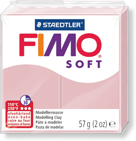 Пластика "Fimo soft", брус 57гр. Нежно-розовый