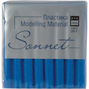 Пластика "Sonnet" Синий с блестками, брус 56гр.