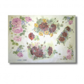 Бумага рисовая для декупажа Renkalik 25 г/м2 35х50см. 5л/уп Разноцветные розы