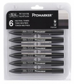Набор художественных маркеров Promarker, "Winsor&Newton" 6 цв, нейтральные оттенки