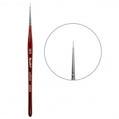 Кисть синтетика под колонок № 10/0 серия DS43R "страйпер" д/мод.ногтей, руч.кор. Бордо "Roubloff"