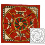 Платок шелковый с контурным рисунком 90х90 "Карусель"