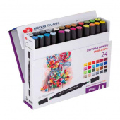 Набор спиртовых маркеров Сонет Twin Brush "Старт", 24 цвета