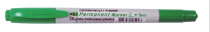 Маркер перм."Permanent marker" шир.линии 4мм./2мм. двусторонний CROWN Зелёный