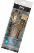 Набор кистей для акварели 6 шт, ассорти, короткая ручка Pinax MASTERS CHOICE SET II Набор кистей для акварели 6 шт, ассорти, короткая ручка Pinax MASTERS CHOICE SET II