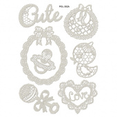 Наклейка кружевная, декоративная 11,5 х 20,5 см POL-302 A "Fun Kingdom"