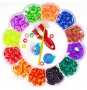 Набор цветных резиночек для детского творчества "Цветок" с рогаткой, в блистере, 180 шт.