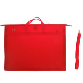 Папка для художника пластик, Красная, А2 (470*640*50мм) на молнии с ручками, плечевой ремень, ПР 6