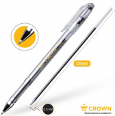 Ручка гелевая черная 0,5мм CROWN "Hi-Jell"