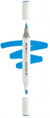 Маркер акриловый двусторонний "Сонет", перо кисть/пуля, Голубой B117
