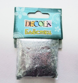 Блестки декоративные 1 мм. Серебро "Decola"