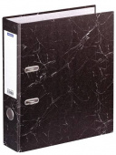 Папка-регистратор А4 СТАММ, 70мм, мрамор, черная, бюджет