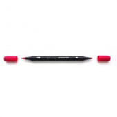 Аквамаркер "Сонет", двусторонний (кисточка и тонкий стержень), Краплак красный