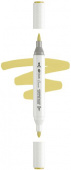 Маркер акриловый двусторонний "Сонет", перо кисть/пуля, Жёлтый травяной Y225