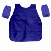 Фартук - накидка для труда с 2 карманами и нарукавниками, Тёмно-синий, ПВХ, 570х480мм. ФН 3