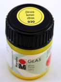 Краска для витража "Glas" Marabu 15мл. Лимон