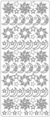 Наклейки "Солнце, месяц, звёзды, " / Серебро