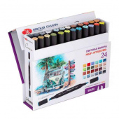 Набор спиртовых маркеров Сонет Twin Brush "Путешествие", 24 цвета