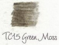 Карандаш угольный тонированный кр.корп.8мм,гриф.-4 мм,водорастворимый,цв.-TC15 Зеленый мох "Derwent"