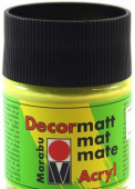 Акриловая матовая краска Decormatt 50мл. Marabu Лимон