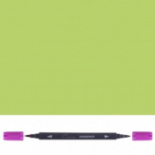 Аквамаркер "Сонет", двусторонний (кисточка и тонкий стержень), Желто-зеленый