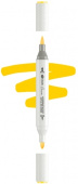 Маркер акриловый двусторонний "Сонет", перо кисть/пуля, Жёлтый Y200