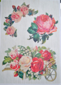 Карта для декупажа "Розы в тачке" 21х30см. 54г/м2 (1шт.) (Уп. 5шт)