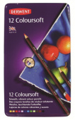 Набор цветных карандашей "Coloursoft" 12цв. в метал. кор. "Derwent"