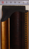 Багет пластиковый (1м. L-2,9) К. 459-650 коричневый с золотом (BR 1310-650) / A DL-65032 "Ю.Корея"