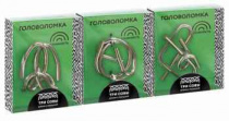 Головоломка металлическая малая ТРИ СОВЫ, ассорти, 3 уровень сложности