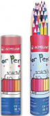 Набор цветных карандашей 24 цвета, шестигранные, D-грифеля 3мм,металлический футляр-тубус "ACMELIAE"
