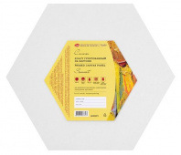 Холст на картоне "Сонет", шестигранный, диаметр 30 см, 280 г/м2, 100% хлопок, акриловый грунт