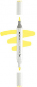 Маркер акриловый двусторонний "Сонет", перо кисть/пуля, Жёлтый светлый Y107