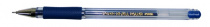 Ручка гелевая Синяя 0,7мм игольчатый стержень рез. упор CROWN Корея