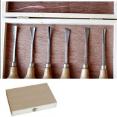 Набор стамесок-мини по дереву 6шт., сталь, упак.-дер.ящик