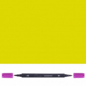 Аквамаркер "Сонет", двусторонний (кисточка и тонкий стержень), Канареечный