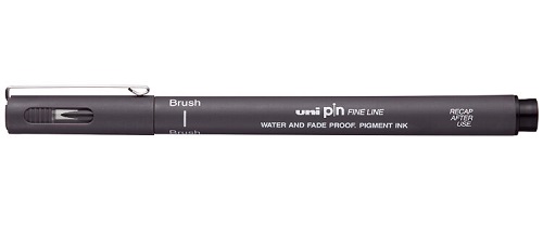 Линер-кисть Uni Pin Fine Line Brush темно-серый