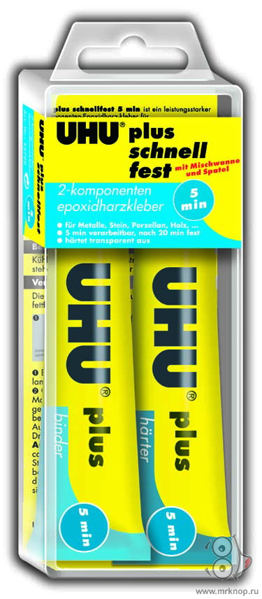 Эпоксидный двухкомпонентный быстросхватывающий клей 35 г UHU plus schnellfest, 45700/40381 Эпоксидный двухкомпонентный быстросхватывающий клей 35 г UHU plus schnellfest, 45700/40381
