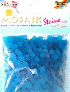 Мозаика "Замороженное стекло" 5х5мм. 700шт. Оттенки синего среднего Folia