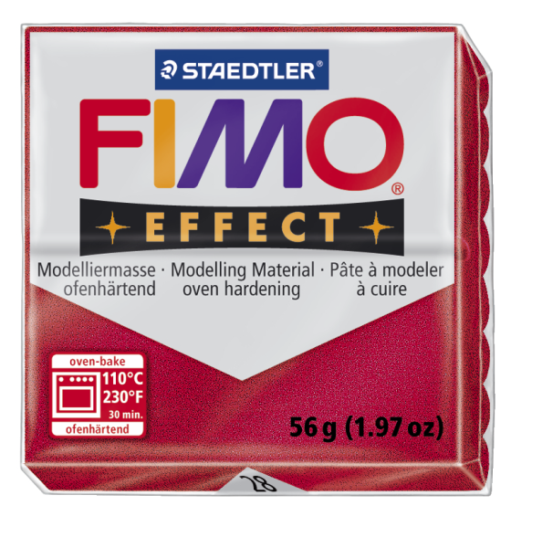 Пластика "Fimo effect", брус 56гр.Металлик Рубиновый