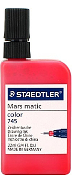 Чернила для рапидографов Mars Matic 745 (д/чертежной бумаги,кальки,пленки),22 мл,цвет-красный "Staed Чернила для рапидографов Mars Matic 745 (д/чертежной бумаги,кальки,пленки),22 мл,цвет-красный "Staed