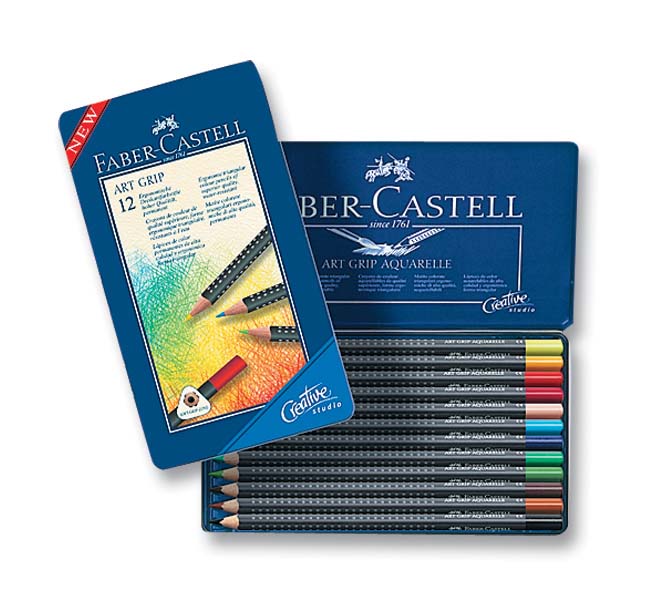 Набор цветных карандашей Faber-Castell ART GRIP 12 шт.в металл.кор. Набор цветных карандашей Faber-Castell ART GRIP 12 шт.в металл.кор.