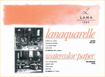 Бумага для акварели Lana "Lanaquarele" Satin 56х76 см 640 г., хлопок 100%