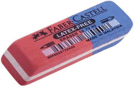 Ластик Faber-castell "Latex Free" скошенный, 56*20*7 мм, комбинированный, синтетический каучук