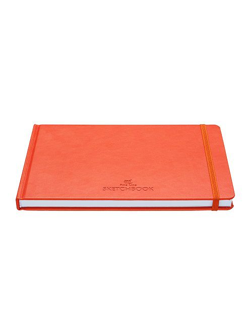 Скетчбук для маркеров и графики А5 горизонтальный, 48л бумага 160  г/кв.м., иск. кожа оранжевый