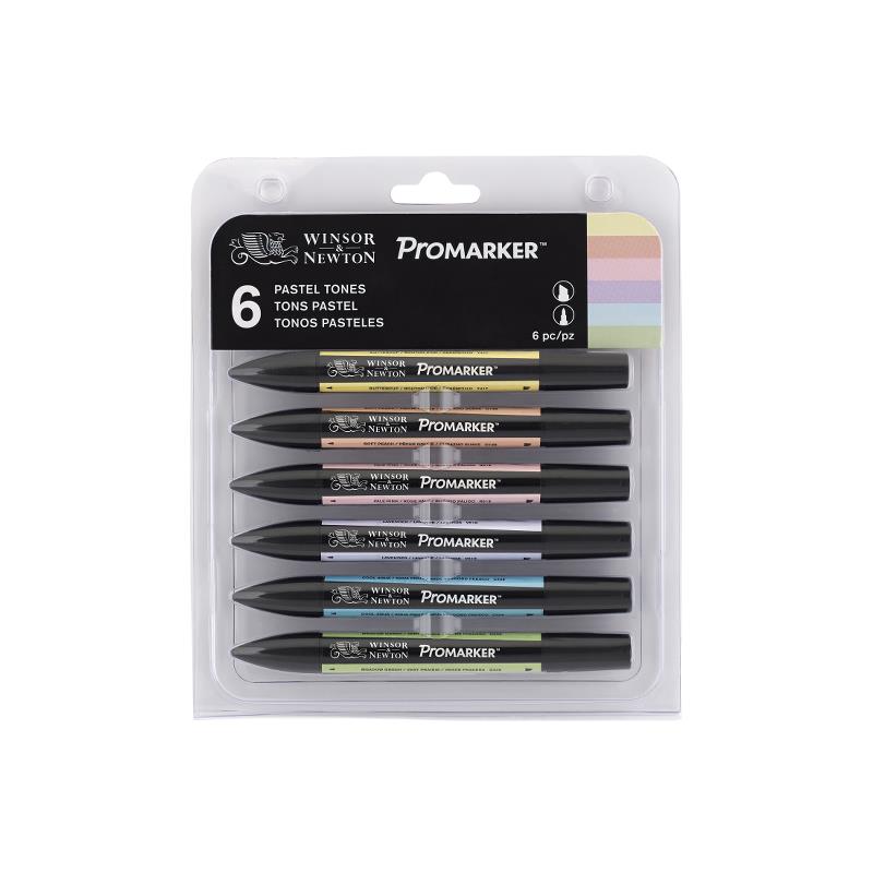 Набор художественных маркеров Promarker, "Winsor&Newton", 6 цветов, пастельные оттенки