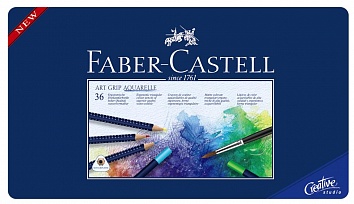 Набор акварельных карандашей Faber-Castell ART GRIP AQUARELLE 36 шт.в металл.кор.